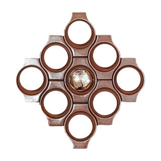 Mid-Century Wall Light or Ceiling Lamp in Brown Ceramic by Cari Zalloni for Leola, 1960s For Sale