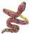 Bochic “Orient” Vintage Serpent Fancy Sapphire & Ruby Bangle - 18K Gold & Silver For Sale