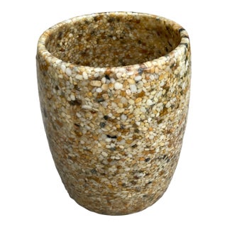 Mid Century Pebble Resin Wastebasket For Sale