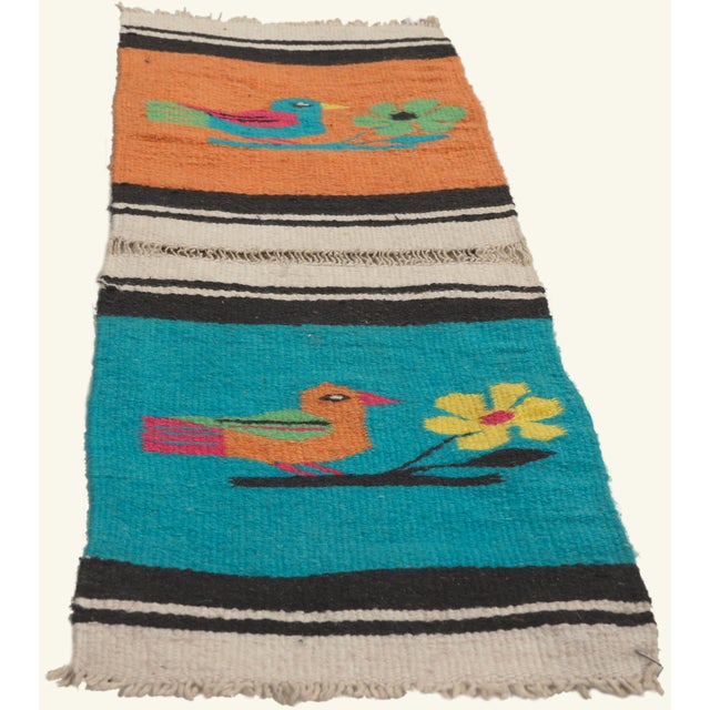 Mexican Vintage Mexican Zapotec Rug, 01'00 X 03'02 For Sale - Image 3 of 10