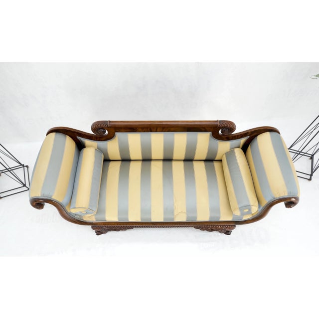 Empire Sofa Sette Loveseat Couch Fine Carved Details Lions Feet For Sale - Image 10 of 12