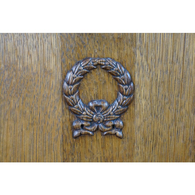 Wood Antique Arts & Crafts Neoclassical Oak Apothecary Hanging Medicine Cabinet Curio For Sale - Image 7 of 18
