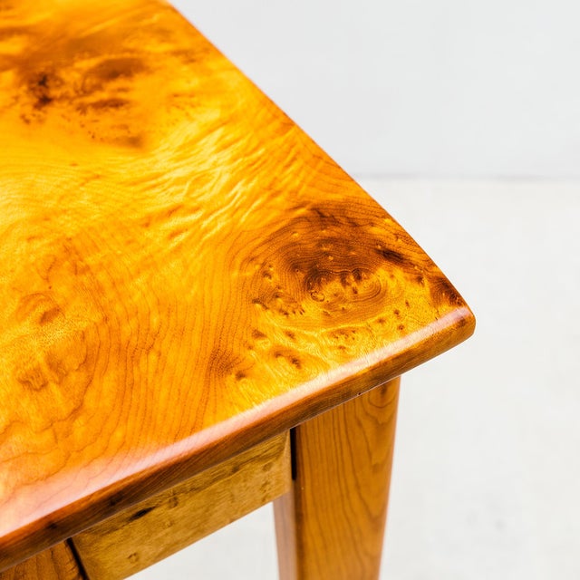 Wood Vintage Studio Crafted Burl Maple Postmodern Console or Entry Table For Sale - Image 7 of 14