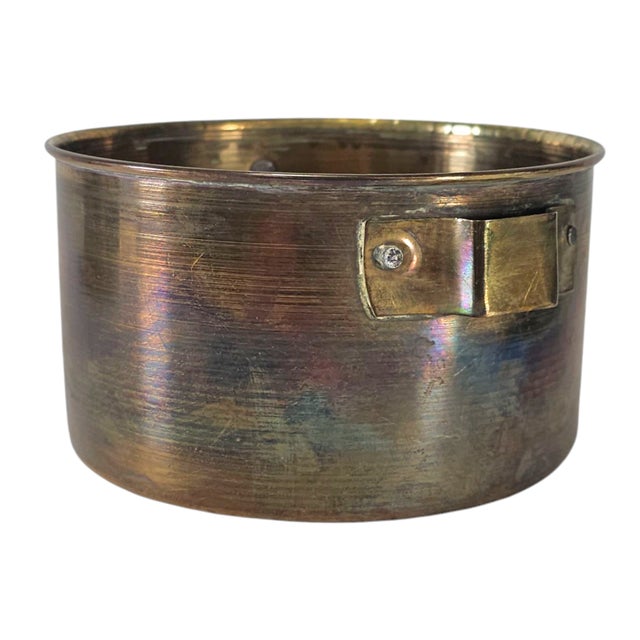 Gold Vintage Brass Tiffin Lunchbox Carrier – Handcrafted Two-Tier Stacking 11.5" For Sale - Image 8 of 12