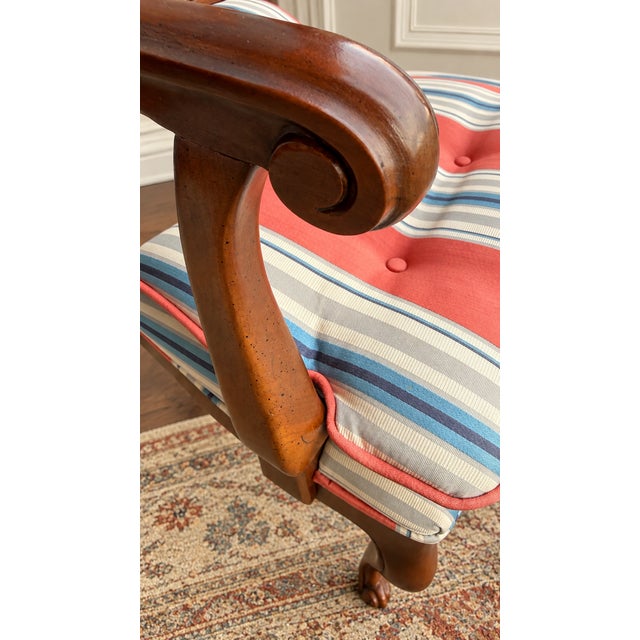 1976 Kindel French Provincial Carved Wood Cane Back Armchairs – Pair For Sale - Image 12 of 16