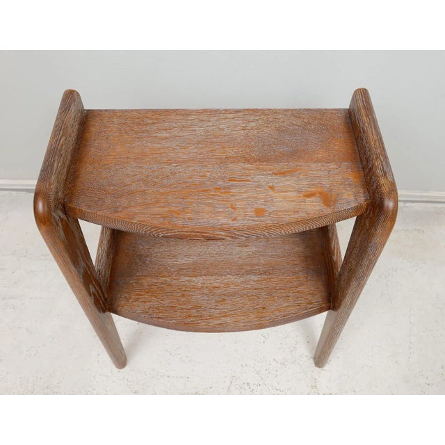 1950s Pair of French Mid-Century Cerused Oak End Tables For Sale - Image 5 of 11