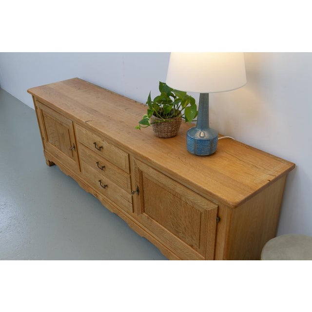 Mid-Century Farmhouse Danish Oak Sideboard by Henning Kjærnulf for EG, 1960s For Sale - Image 16 of 18