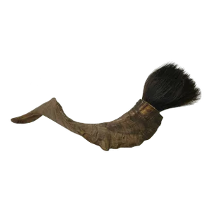 19" Rustic Natural Artistic Horn Shape Brush Accent Display
