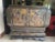 Vintage Asian Style Entry Table Beutifully decorated with an Asian Scene, and Door Handles with Bronze Foo Dogs (Lions)...
