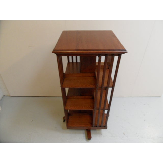 Antique Oak Revolving Bookcase, 1890s For Sale - Image 9 of 10