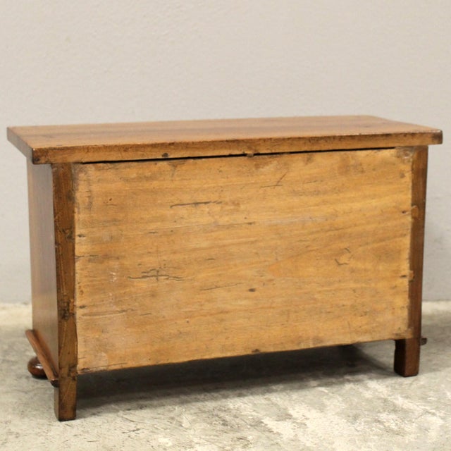 Wood 19th Century Miniature of a Walnut Chest of Drawers, Italy For Sale - Image 7 of 10
