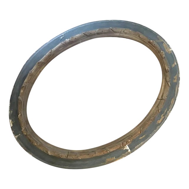 Neoclassical Oval Grey and Gold Wood Frame, Italy For Sale
