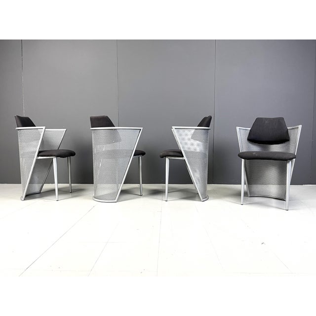 Metal Postmodern Metal Dining Chairs, 1980s, Set of 4 For Sale - Image 7 of 12
