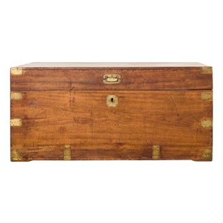 19th Century British Officer's Camphor Wood Brass Campaign Trunk For Sale