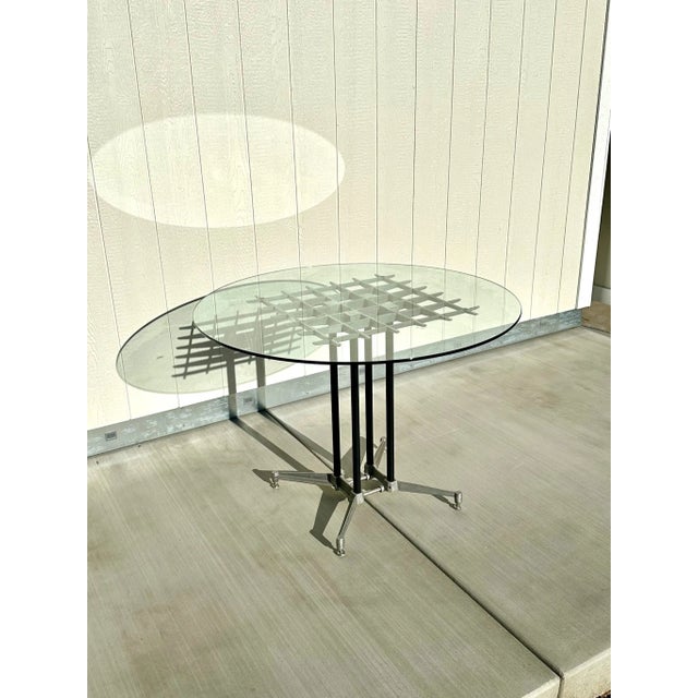 Robert Josten 1980s Robert Josten Postmodern Aluminum & Glass Dining Table For Sale - Image 4 of 8