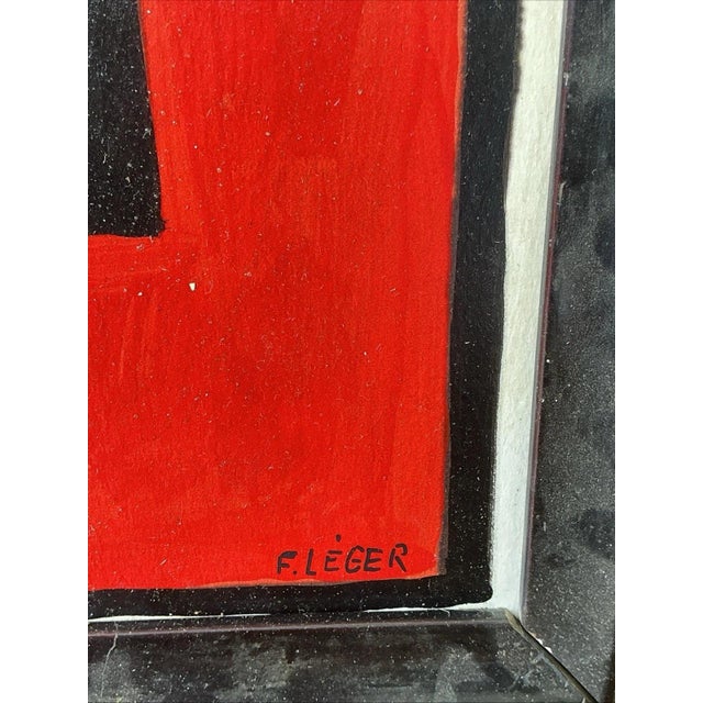 Realism Homage to Fernand Leger Oil on Canvas, Cubist Style Painting For Sale - Image 3 of 4