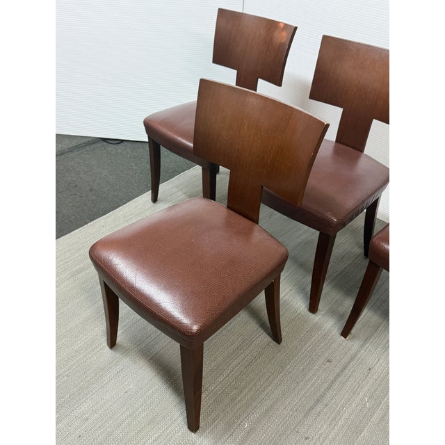 Brown Jennifer Morla for Conde House Morla Collection Verve Dining Chairs, Set of Four For Sale - Image 8 of 12