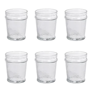 Garan Hammered Double Old Fashioned Glasses, Clear, Set of 6