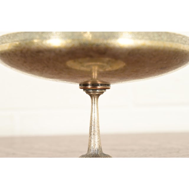 Tiffany Studios New York Bronze Doré Pedestal Bowl or Compote Dish With Greek Key Design For Sale In South Bend - Image 6 of 11
