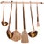 French Country Vintage Solid Copper Kitchen Utensil Set With Hanging Rack, 7 Pieces For Sale - Image 3 of 6