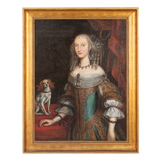 Portrait of Anna Maria Luisa d'Orléans, 17th Century, Oil Painting on Canvas, Framed For Sale