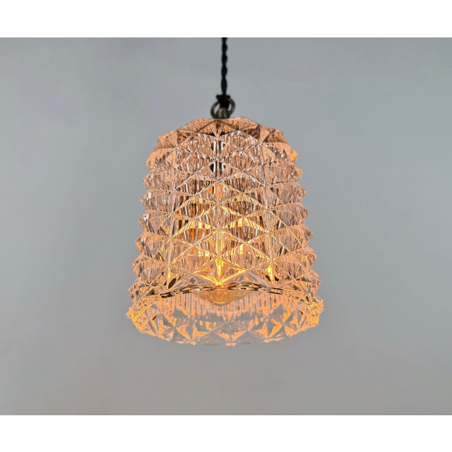 Vintage Cut Glass Ceiling Light, 1970s For Sale - Image 14 of 15