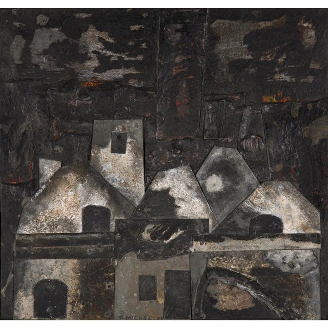 Mixed media assemblage sculpture/painting. Hand signed and dated recto and verso. Provenance: Galerie Alphonse Chave,...