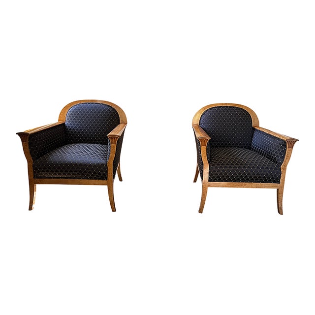 Pair of 19th C Biedermeier Bergeres For Sale