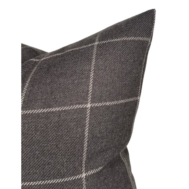 Traditional Bancroft Wool Pillow Cover in Brown, 22x22 Pillow For Sale - Image 3 of 3
