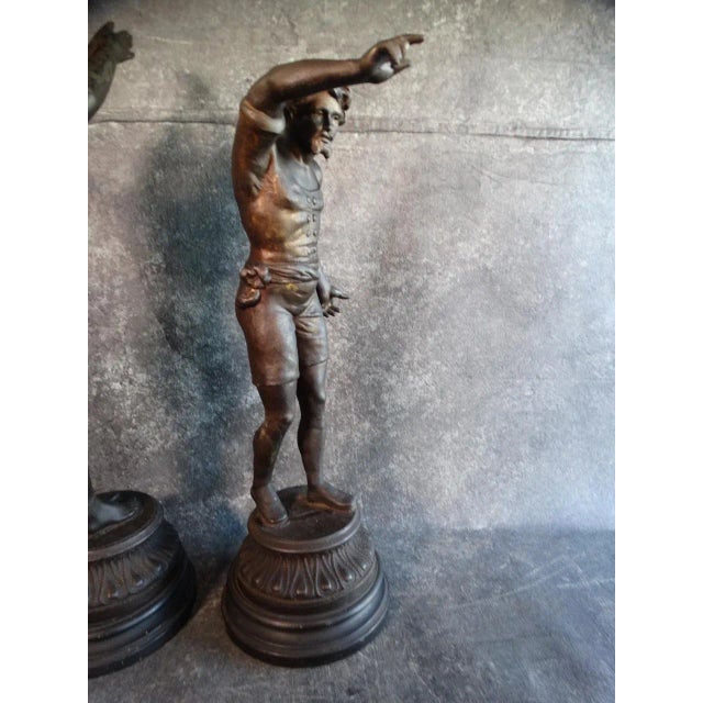 The Diving Lesson - a Pair of Early 1900s White-Metal Figures For Sale In Los Angeles - Image 6 of 8