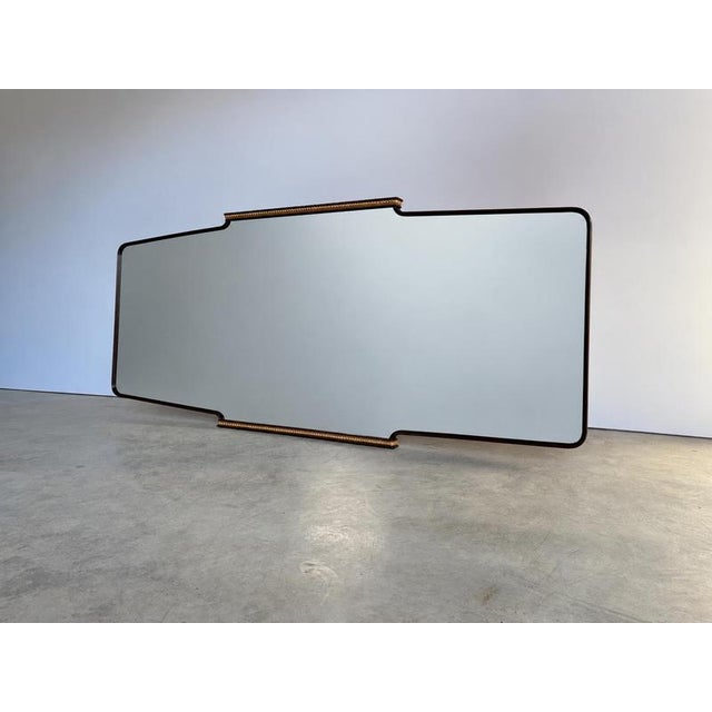 Vintage Italian Wooden Mirror, 1960s For Sale - Image 6 of 7