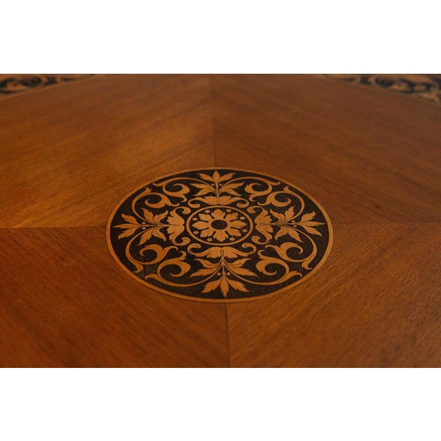 Brown Antique Salon Table, 1900 For Sale - Image 8 of 15