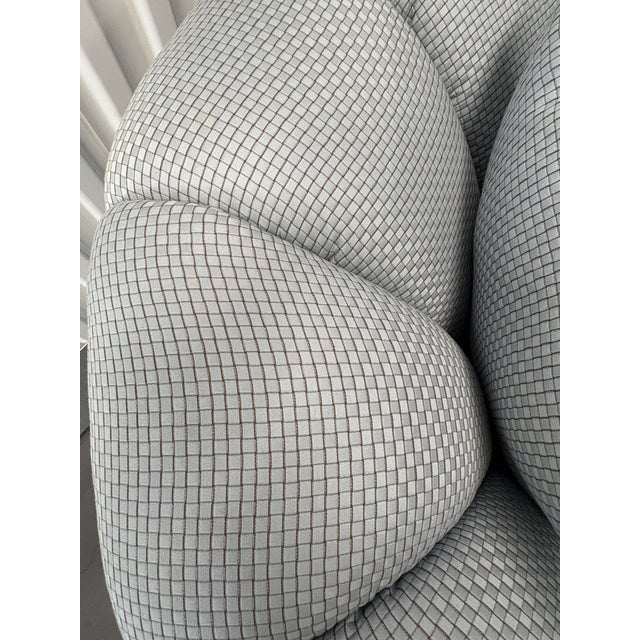 Blue Channel Back Upholstered Pleated Skirt Sofa by Harden Furniture For Sale In New York - Image 6 of 12