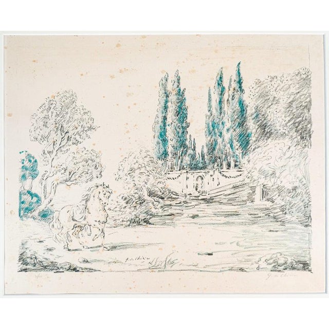 Color lithograph by giorgio de chirico, horse at villa falconieri. Italy, 1954 origin italy period 1954 author giorgio de...