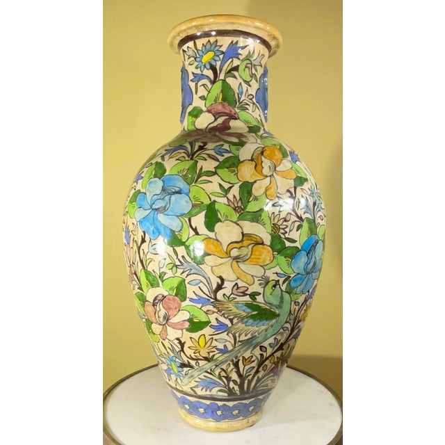 One of a Kind Persian Hand Painted Ceramic Fish Vase For Sale In Miami - Image 6 of 13