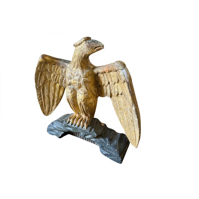 A very handsome 18th century Statue of an Eagle from the Lombardy region of Italy. Beautifully carved from gilt wood. A...