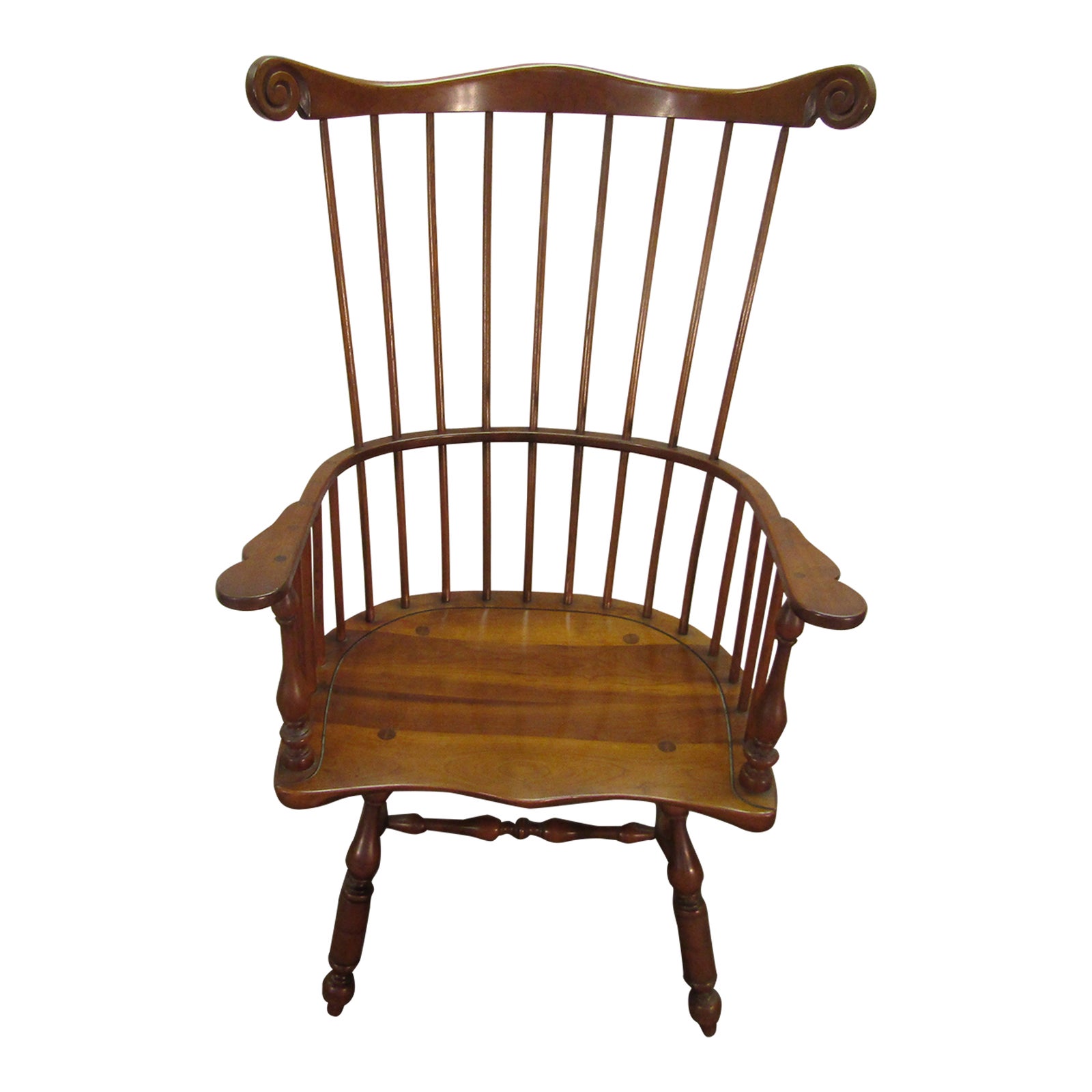 Stickley Solid Cherry Comb Back Windsor Chair | Chairish