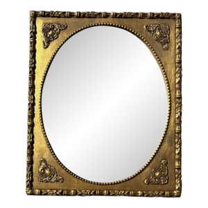Antique Large Hollywood Regency Gold Gilt Wall Mirror With French Ornamentation
