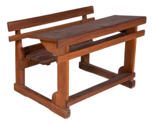 Vintage Wood School Desk with Double Seat