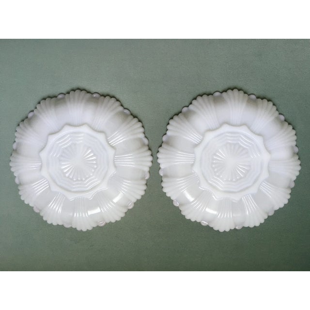 Glass 1950s Milk Glass Serving Plates - A Pair For Sale - Image 7 of 12