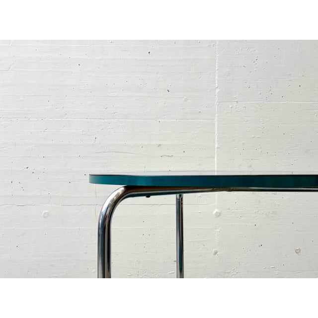 Bauhaus Loop Table with Petrol-Colored Resopal Coating, 1960s For Sale - Image 11 of 17