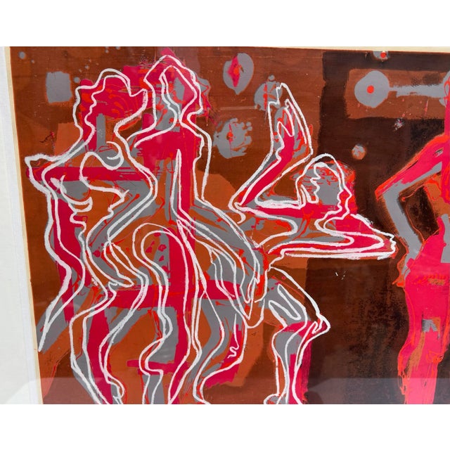 Vintage 1970’s Pop Art Abstract Figurative Lithograph “Night Club” Signed and Numbered For Sale - Image 4 of 13