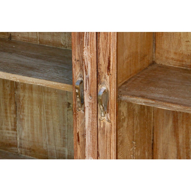 Contemporary Antique Whitewash Teak Sliding Doors Sideboard For Sale - Image 3 of 9