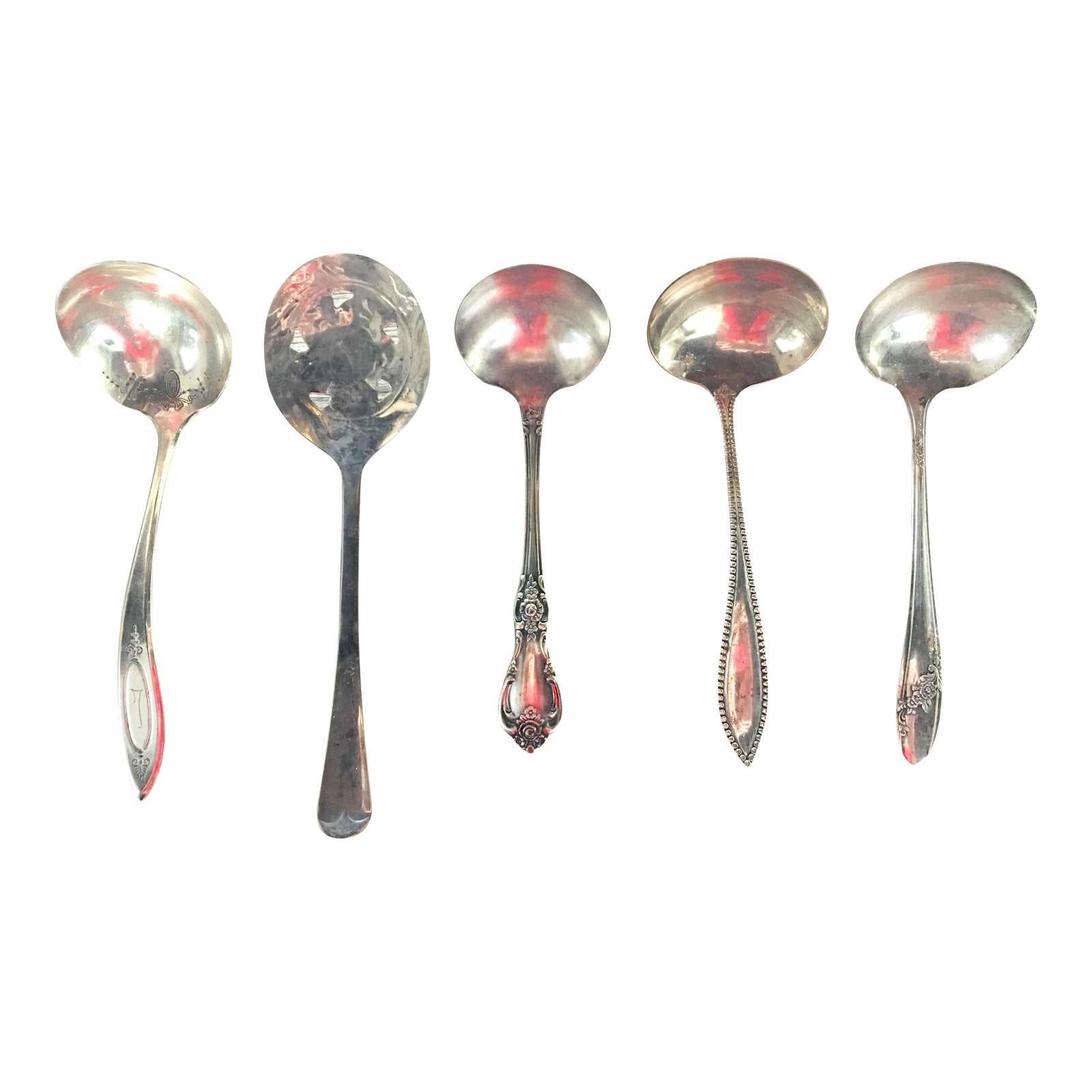 Antique Silver Plate Serving Utensils Set of 5 Chairish