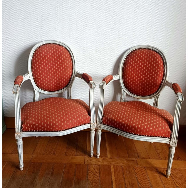 Louis XVI Medallion Cabriolet Armchairs, 1890s, Set of 2 For Sale - Image 16 of 16