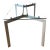 Seccose Modern Industrial Metra Dining Table: Glass on Brushed Aluminum For Sale
