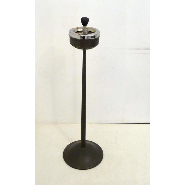 Mid-Century Modern Metal Standing Ashtray with Push-Button Lid, 1950s For Sale - Image 12 of 12
