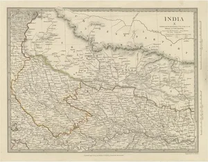 Antique Map of Bahar Region, 1834