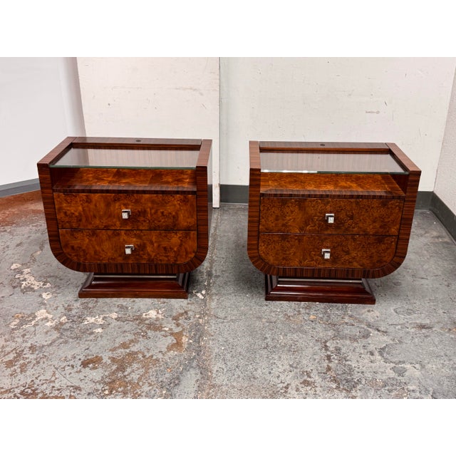 Michael Amini for Aico Cloche Nightstands, Bourbon, Pair For Sale - Image 10 of 12