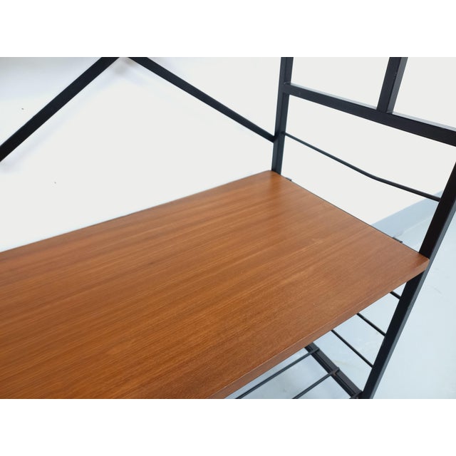 Wood Vintage Italian Teak and Metal Bookcase, 1960s For Sale - Image 7 of 15